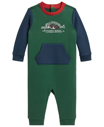 Polo Ralph Lauren Baby Boys' Polo Sportsman Fleece Coverall In Green
