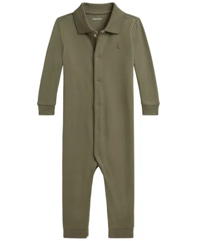 Polo Ralph Lauren Baby Boys' Soft Cotton Polo Coverall In Green