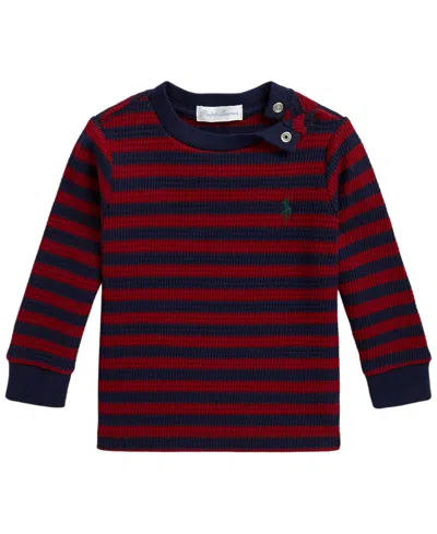 Polo Ralph Lauren Baby Boys' Striped Waffle-knit Cotton T-shirt In Multi