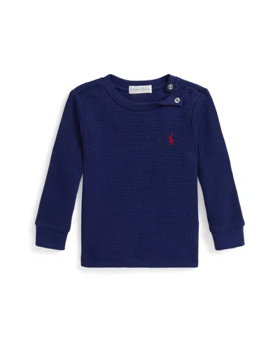 Polo Ralph Lauren Baby Boys Waffle-knit T-shirt In Blue