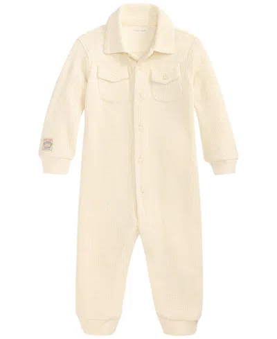 Polo Ralph Lauren Baby Boys' Waffle-knit Coverall In Neutral