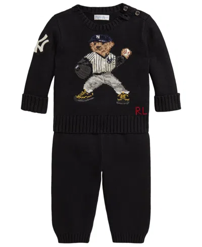 Polo Ralph Lauren Kids' Baby Boys' Yankees Sweater And Pants, 2-piece Set In Black