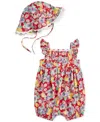 Polo Ralph Lauren Baby Girls Bubble Shortall & Hat Set In Multi