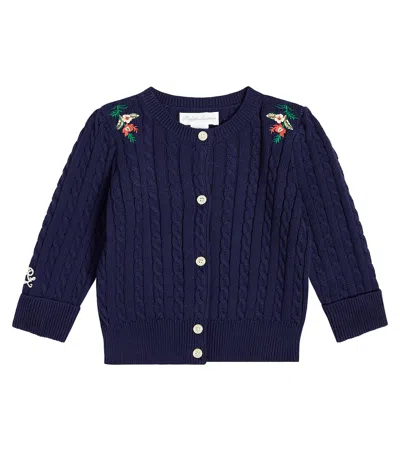 Polo Ralph Lauren Baby Cable-knit Cotton Cardigan In Blue
