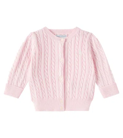 Polo Ralph Lauren Baby Cable-knit Cotton Cardigan In Pink