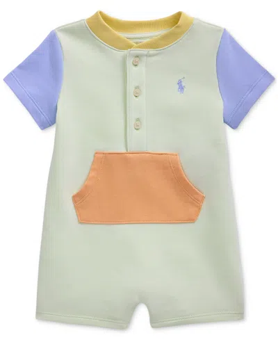 Polo Ralph Lauren Baby Colorblocked French Terry Shortall In Green