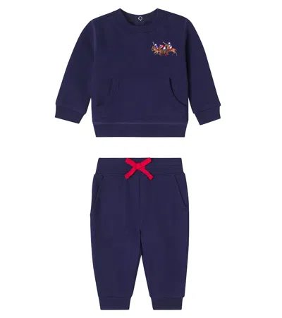 Polo Ralph Lauren Kids' Baby Cotton-blend Sweatshirt And Sweatpants Set In Blue