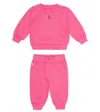 Polo Ralph Lauren Baby Cotton-blend Sweatshirt And Sweatpants Set In Desert Pink