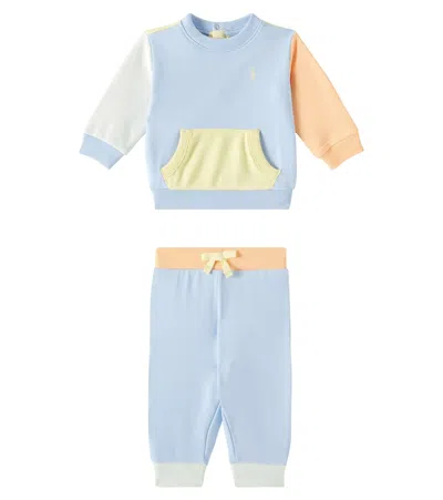 Polo Ralph Lauren Baby Cotton-blend Sweatshirt And Sweatpants Set In Multicoloured