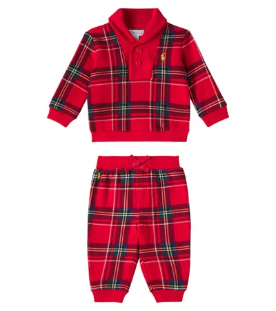 Polo Ralph Lauren Baby Cotton-blend Sweatshirt And Sweatpants Set In Rot