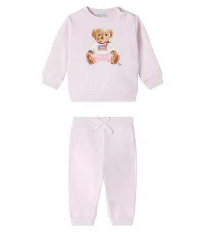 Polo Ralph Lauren Baby Cotton-blend Sweatshirts And Sweatpants Set In Pink