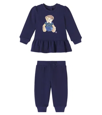 Polo Ralph Lauren Baby Cotton-blend Top And Sweatpants In Blue
