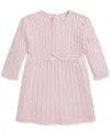 Polo Ralph Lauren Baby Cotton Cable-knit Dress In Pink