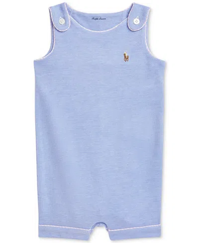 Polo Ralph Lauren Baby Cotton Mesh Tank Shortall In Blue