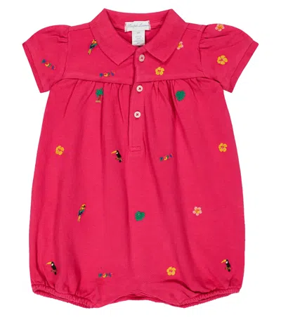 Polo Ralph Lauren Baby Cotton Playsuit In Pink