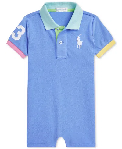Polo Ralph Lauren Baby Cotton Polo Shortall In Blue