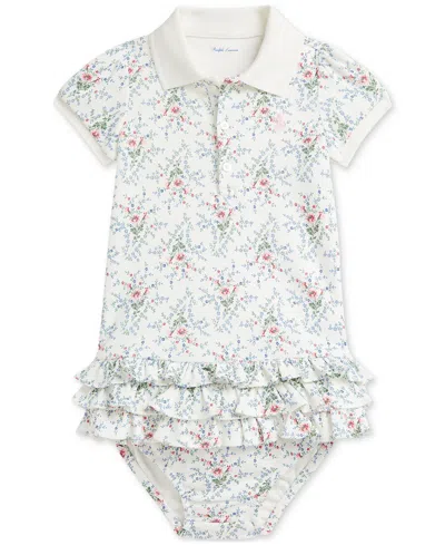 Polo Ralph Lauren Baby Cotton Ruffled Polo Dress In Floral