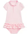 Polo Ralph Lauren Ralph Lauren Cotton Ruffle Polo Dress & Bloomers In Pink