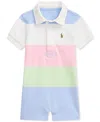 Polo Ralph Lauren Baby Cotton Rugby Shortall In Blue Stripe