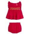 Polo Ralph Lauren Baby Cotton Shirt And Bloomers Set In Pink