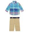 Polo Ralph Lauren Baby Set Aus Hemd Und Hose In Multicoloured