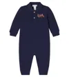 Polo Ralph Lauren Baby Embroidered Cotton Onesie In Blue