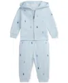 Polo Ralph Lauren Ralph Lauren Magic Allover Embroidered Fleece Hoodie & Pants Set In Blue