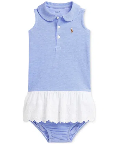 Polo Ralph Lauren Baby Eyelet-embroidered Dress In Blue