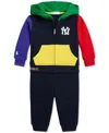 Polo Ralph Lauren Baby Boys Fleece Yankees Hoodie & Pant Set In Multi