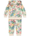 Polo Ralph Lauren Ralph Lauren Floral French Terry Zip-up Hoodie & Joggers Set In Multi