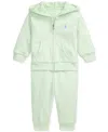 Polo Ralph Lauren Baby French Terry Hoodie & Pants Set In Green