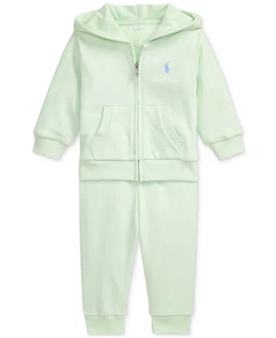 Polo Ralph Lauren Baby French Terry Hoodie & Pants Set In Green