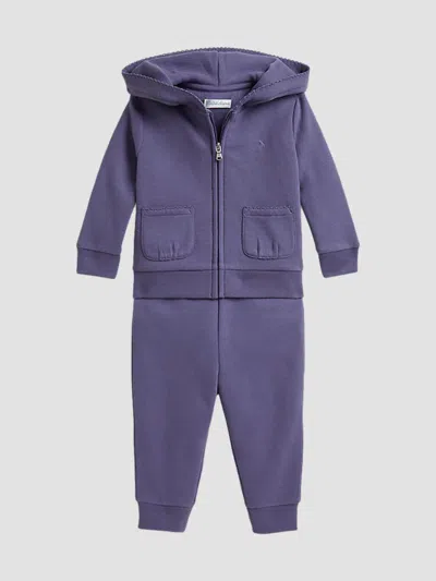 Polo Ralph Lauren Baby Girl's 2-piece Hooded Sweatsuit In Purple