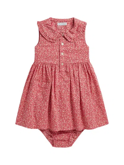Polo Ralph Lauren Baby Girl's 2-piece Sleeveless Shirtdress & Bloomers Set In Red