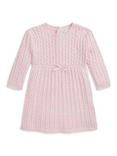 Polo Ralph Lauren Baby Girl's Cable-knit Bow Sweater Dress In Pink