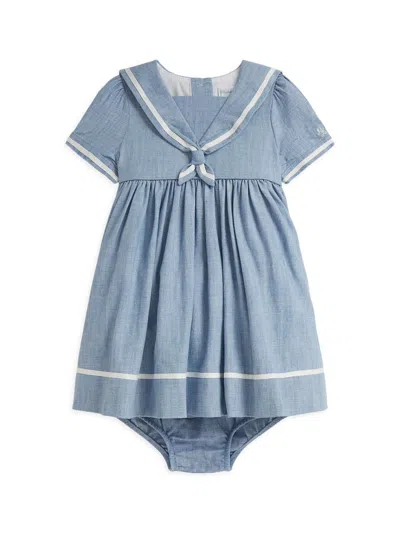 Polo Ralph Lauren Baby Girl's Chambray Sailor Dress In Blue