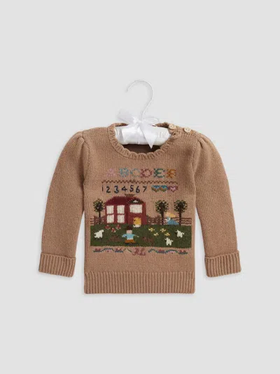 Polo Ralph Lauren Baby Girl's Farm Wool Blend Sweater In Brown