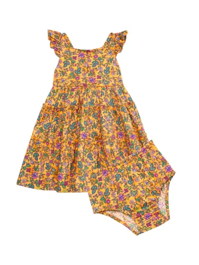 Polo Ralph Lauren Baby Girl's Floral Cotton Tiered Dress In Tropical Floral