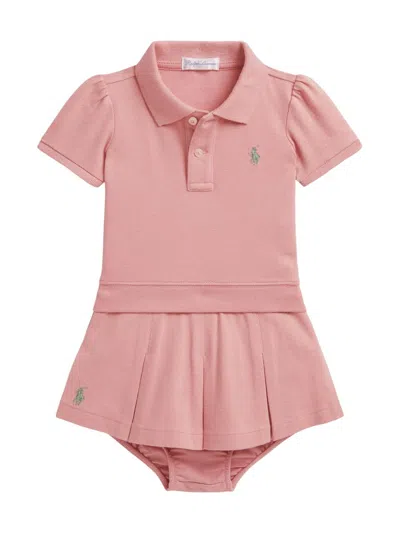 Polo Ralph Lauren Baby Girl's Mesh Polo & Pleated Skirt Set In Brown