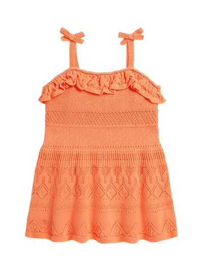 Polo Ralph Lauren Baby Girl's Pointelle-knit Cotton Dress In Brown