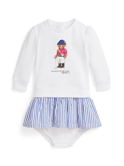 Polo Ralph Lauren Baby Girls Long-sleeve Dress And Bloomer In White