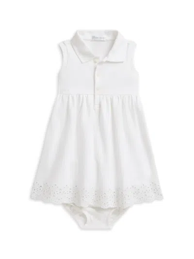 Polo Ralph Lauren Baby Girl's Stretch Mesh Polo Shirtdress & Bloomers Set In Burgundy