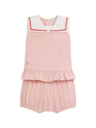 Polo Ralph Lauren Baby Girl's Striped Top & Bloomers Set In Red