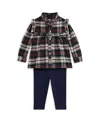 Polo Ralph Lauren Baby Girls 2-piece Brushed Oxford Shirt And Leggings Set In Multi