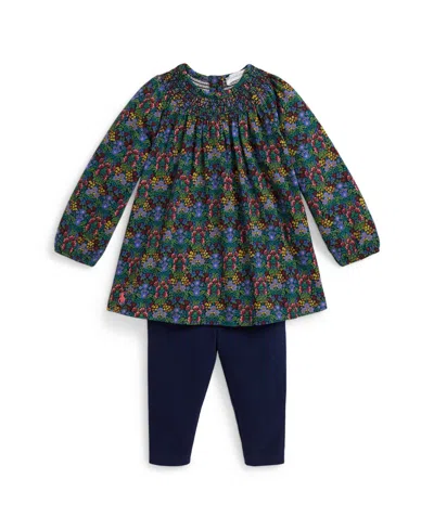 Polo Ralph Lauren Baby Girls 2-piece Floral Jersey Top And Leggings Set In Multi