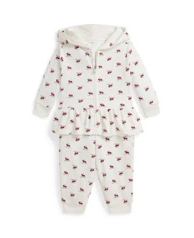 POLO RALPH LAUREN BABY GIRLS 2-PIECE PRINTED HOODIE AND PANTS SET