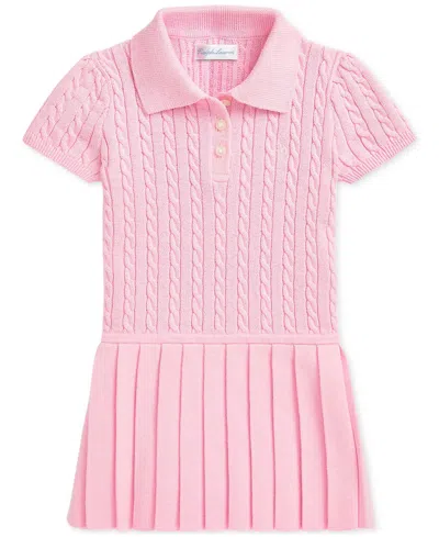 Polo Ralph Lauren Baby Girls Cable-knit Polo Dress In Pink