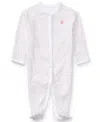 Polo Ralph Lauren Baby Girls Floral Cotton Coverall In Delicate Pink