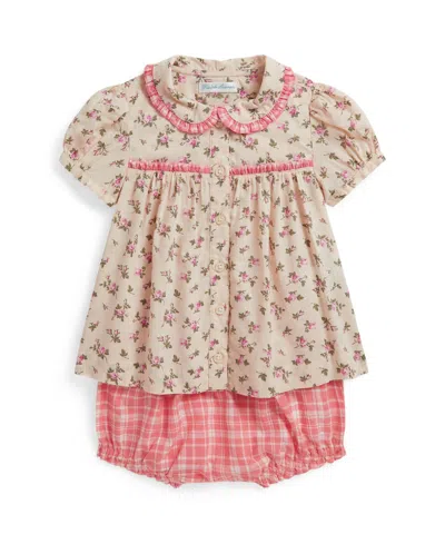 Polo Ralph Lauren Baby Girls' Floral Shirtdress And Gingham Bloomer In Multi
