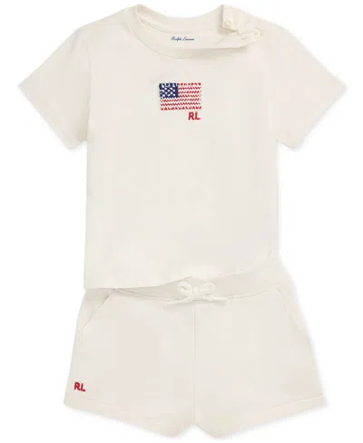 Polo Ralph Lauren Baby Girls Jersey Tee & French Terry Shorts Set